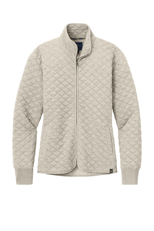 Brooks Brothers Sweaters XS / Oatmeal Heather Brooks Brothers - Women's Diamond Quilt Full-Zip