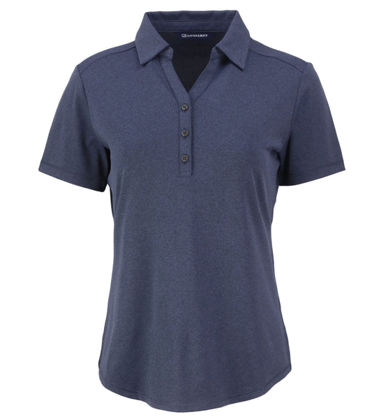 Cutter & Buck Polos XS / Dark Navy Blue Heather Cutter & Buck - Women's Heathered Forge Eco Stretch Recycled Polo