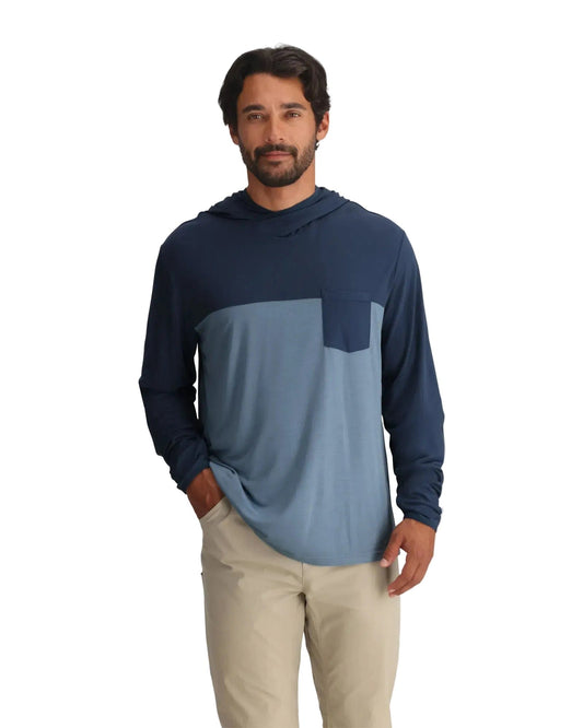 Free Fly T-Shirts S / True Navy/Blue Fog Free Fly - Men's Bamboo Hybrid Hoodie