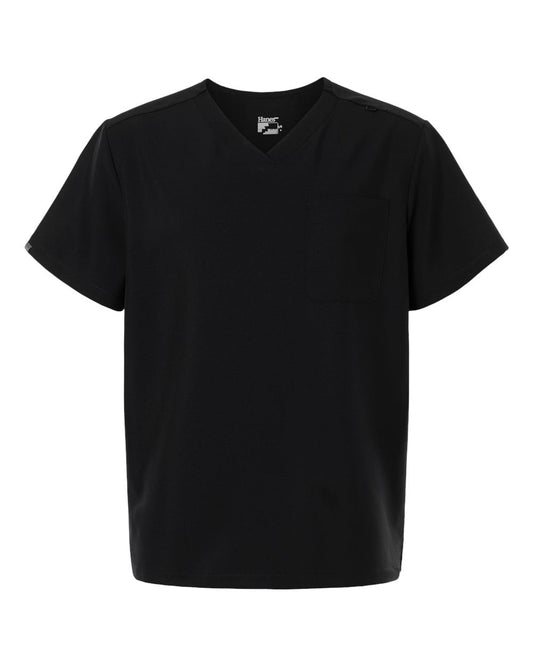 Hanes - Men's V-Neck 1 Pocket Scrub Top