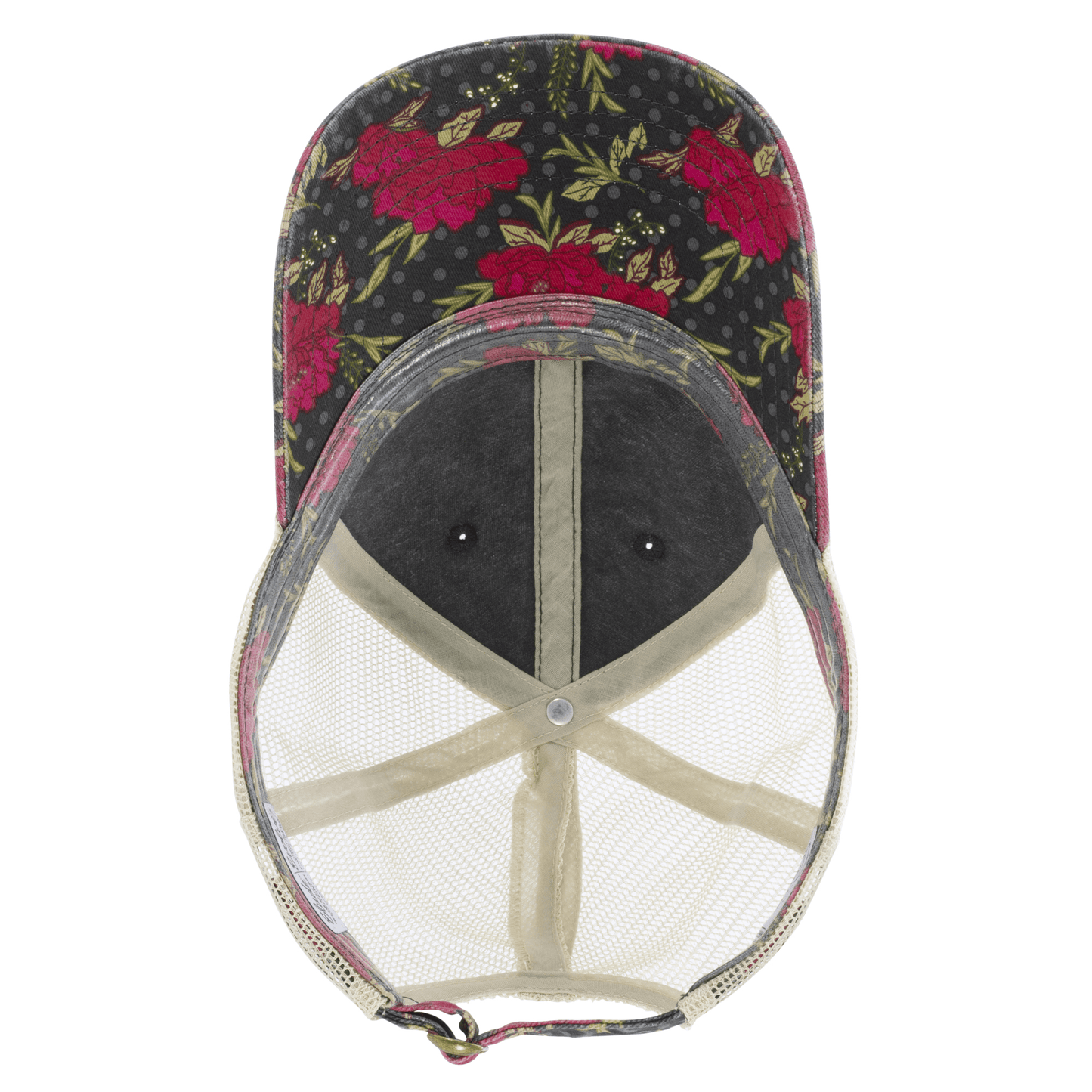 Infinity Her Headwear Infinity Her - JANET Printed Visor/Mesh-Back Ponytail Cap