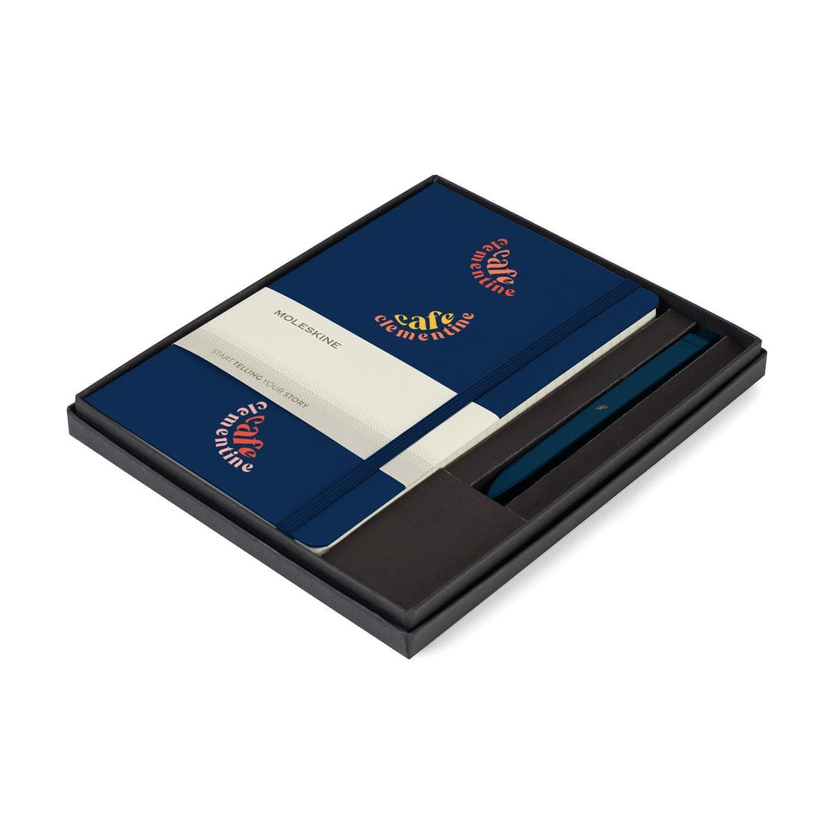 Moleskine Journals & Notebooks One Size / Navy Blue/Sapphire Blue Moleskine - Hard Cover Large Notebook and GO Pen Gift Set