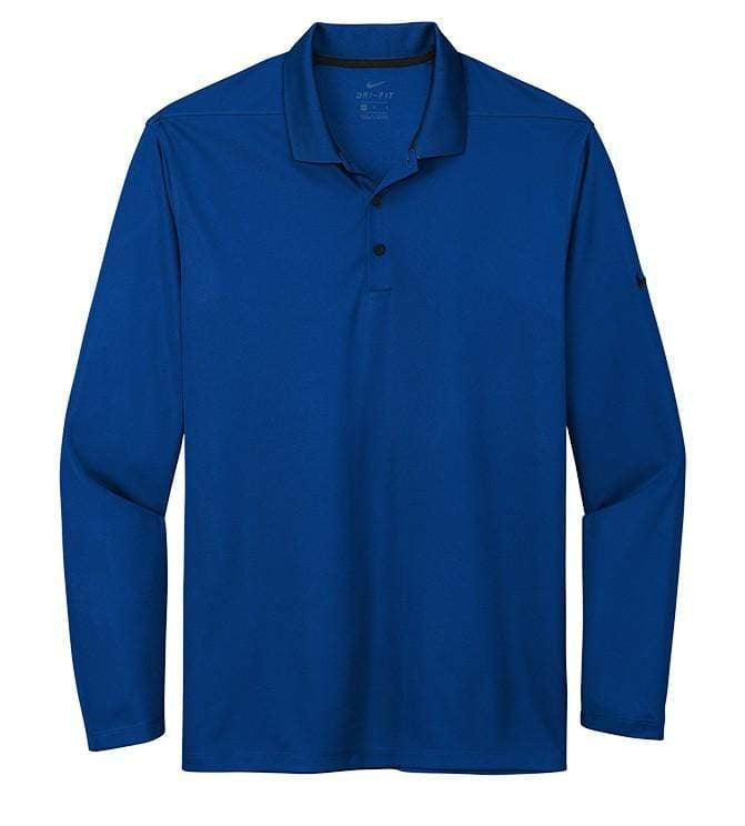 Nike Polos S / Gym Blue Nike - Men's Dri-FIT Micro Pique 2.0 Long Sleeve Polo