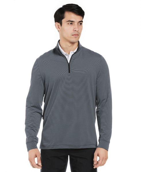 PGA Tour Polos S / Caviar PGA Tour - Men's Feeder Stripe Mock Neck Pullover