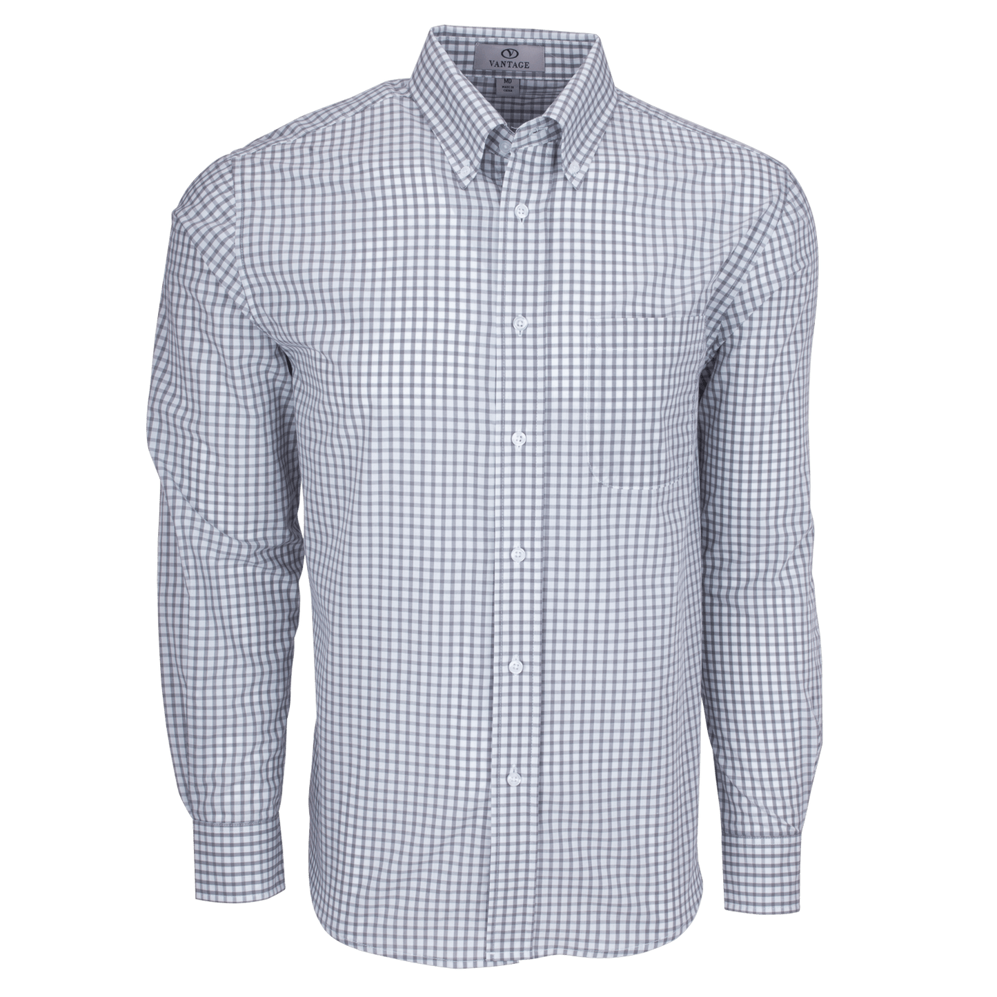 Threadfellows Curated Collection Woven Shirts S / Grey/White Men's Easy Care Gingham Check Shirt