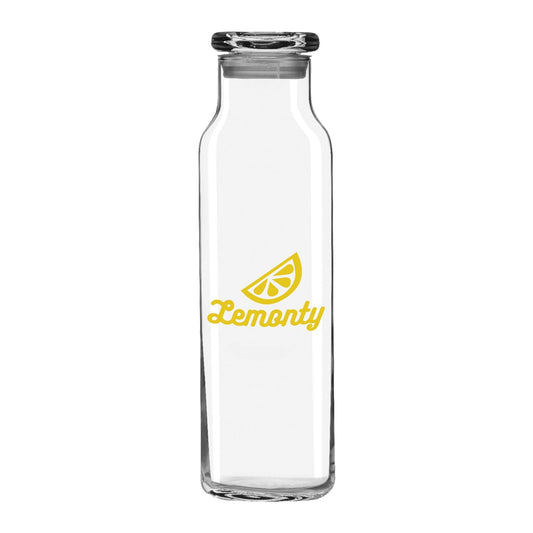 Libbey Glass Drinkware One Size / Clear Libbey Glass - 24oz Glass Water Bottle w/ Press-On Lid