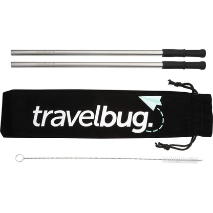 48 unit minimum Accessories One size / silver Reusable Stainless steel Straw Set with Brush