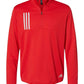 adidas Layering S / Team Collegiate Red/Grey Two adidas - Men's 3-Stripes Double Knit Quarter-Zip Pullover