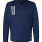 adidas Layering S / Team Navy Blue/Grey Two adidas - Men's 3-Stripes Double Knit Quarter-Zip Pullover