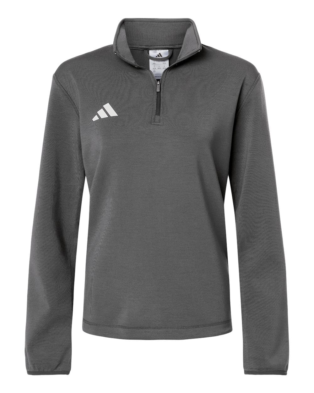 adidas Layering XS / Team Grey Four/White adidas - Women's 3-Stripes Quarter-Zip Pullover