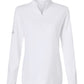 adidas Layering XS / White adidas - Women's Textured Stripe Quarter-Zip Pullover