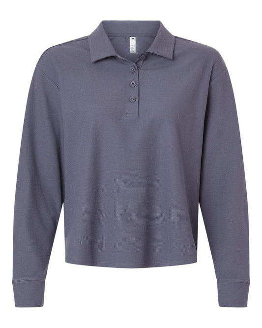 adidas Polos XS / Preloved Violet adidas - Women's Beyond Long Sleeve Loose Polo