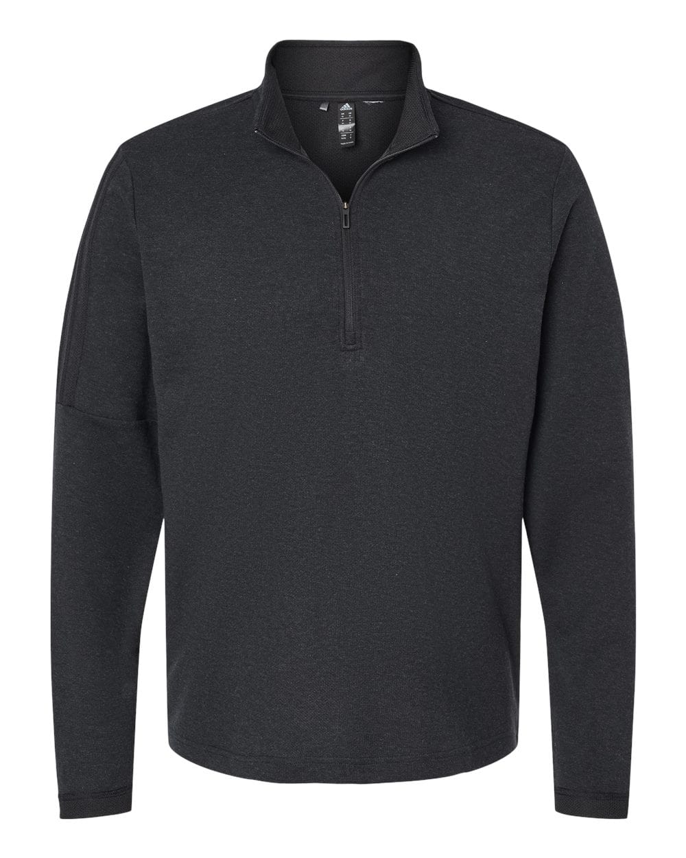 adidas Sweaters S / Black Melange adidas - Men's Shoulder Stripe Quarter-Zip Pullover
