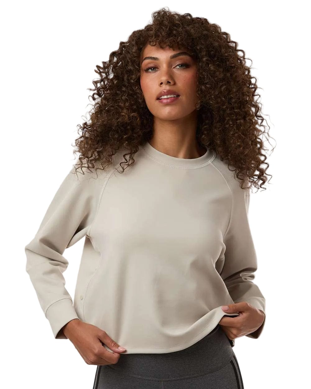 adidas Sweatshirts adidas - Women's Beyond Side-Snap Crewneck Sweatshirt