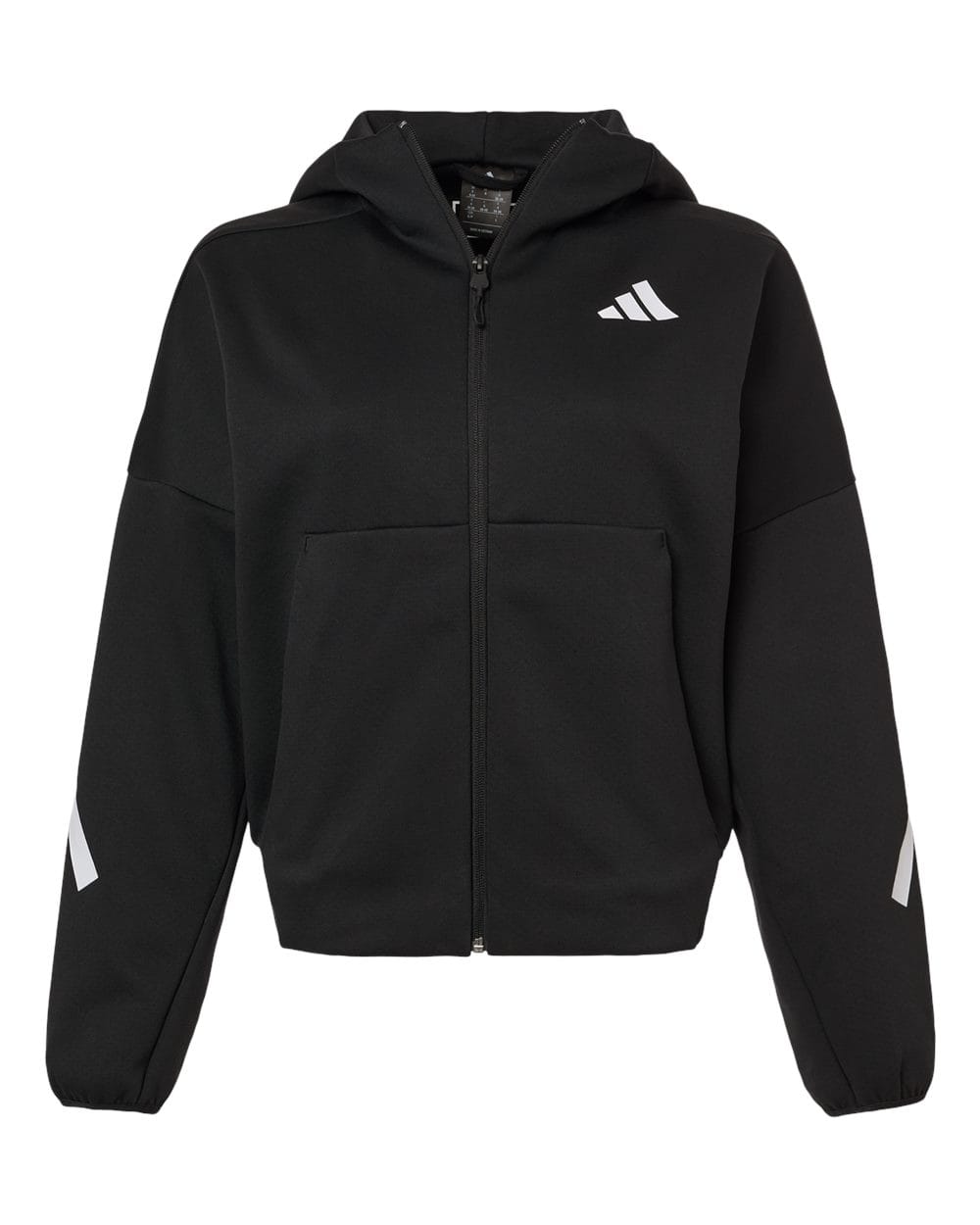 adidas Sweatshirts XS / Black/White adidas - Women's Z.N.E Full-Zip Hooded Sweatshirt