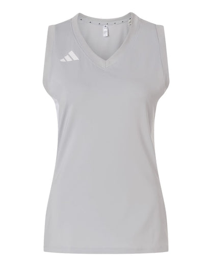 adidas T-Shirts XS / Team Light Grey adidas - Women's Quickset V-Neck Sleeveless Jersey