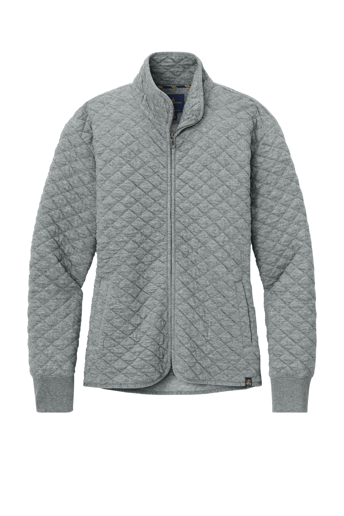 Brooks Brothers Sweaters XS / Light Shadow Grey Heather Brooks Brothers - Women's Diamond Quilt Full-Zip