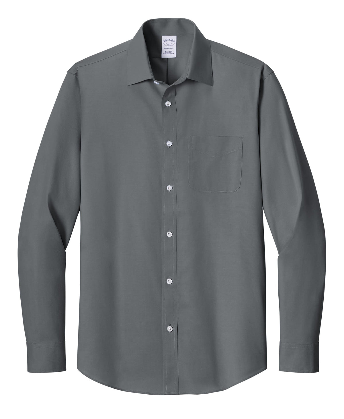Brooks Brothers Woven Shirts XS / Deep Black Brooks Brothers - Men's Wrinkle-Free Stretch Pinpoint Spread Collar Shirt