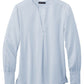 Brooks Brothers Woven Shirts XS / Heritage Blue Brooks Brothers - Women's Open-Neck Satin Blouse