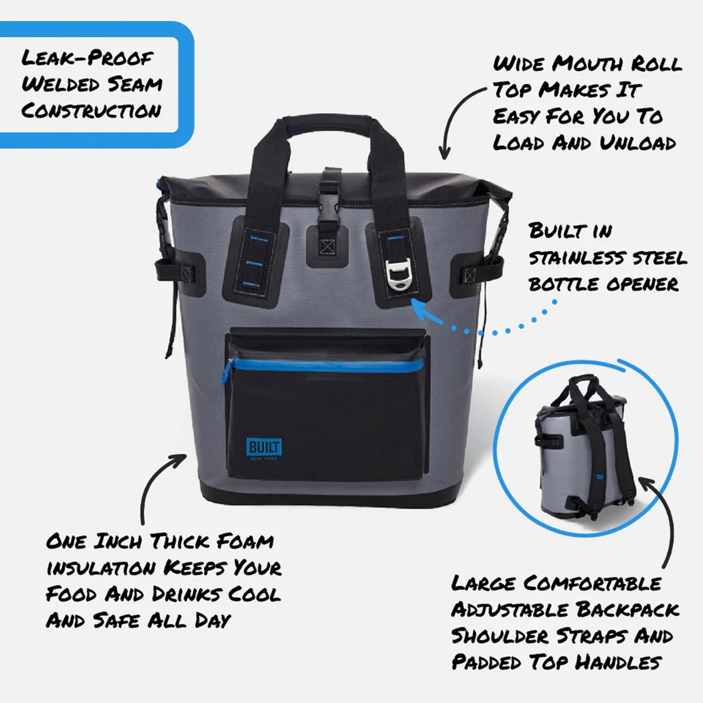BUILT Bags One Size / Grey BUILT - Welded Cooler Backpack