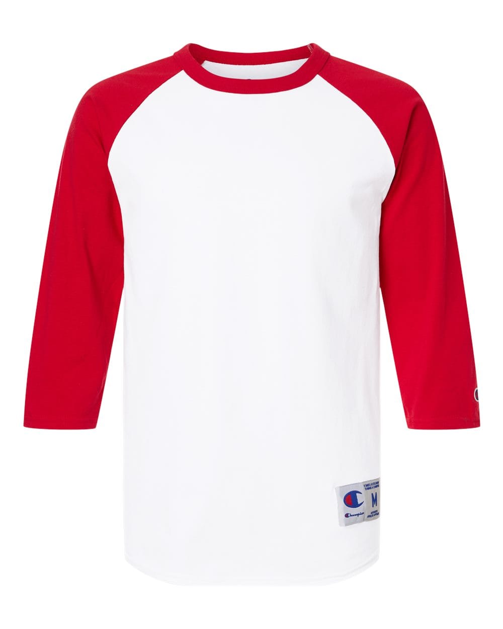 Champion T-Shirts S / White/Scarlet Champion - Raglan Baseball T-Shirt