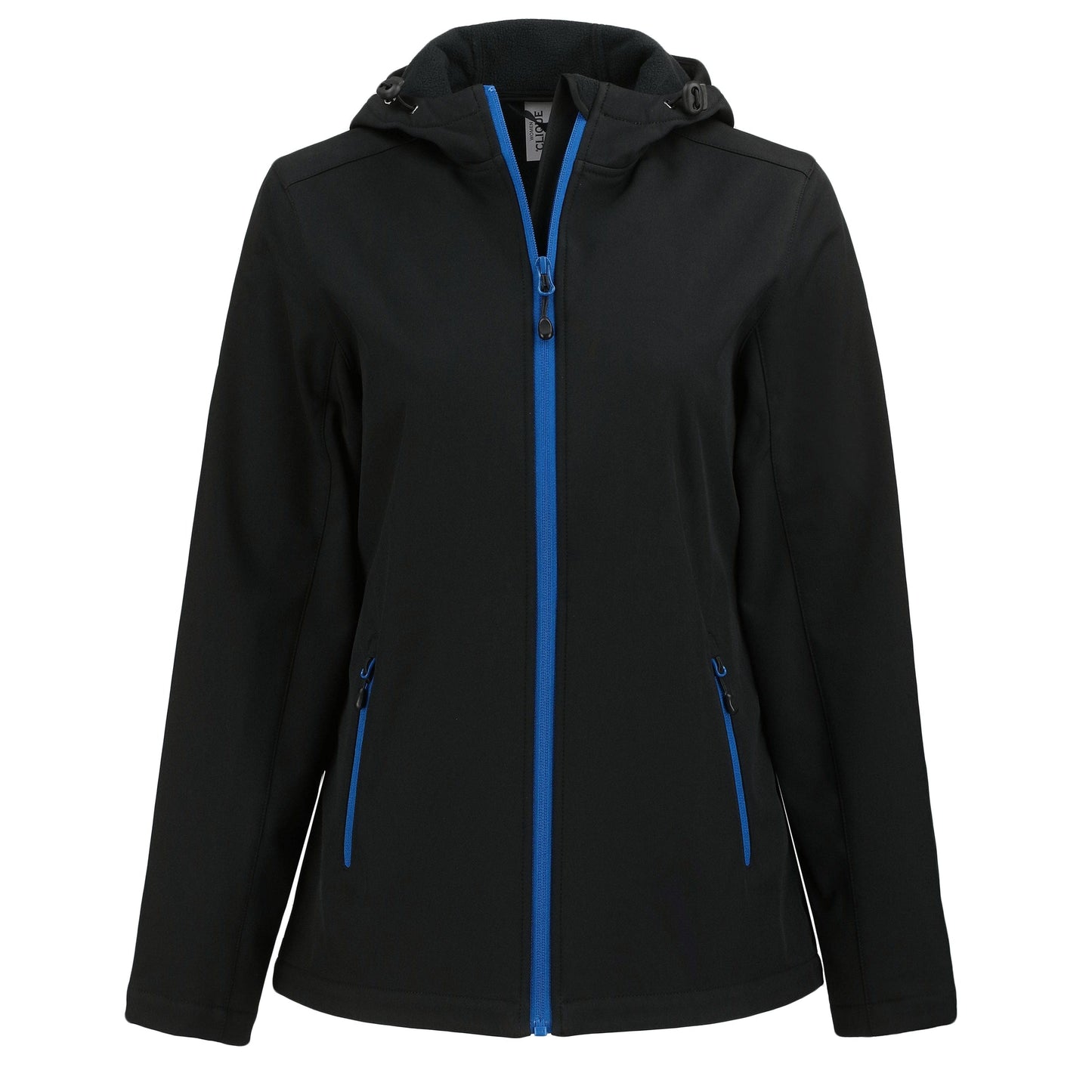 Clique by Cutter & Buck Outerwear XS / Black/Royal Blue Clique by Cutter & Buck - Women's Tempo Recycled Softshell Hooded Jacket