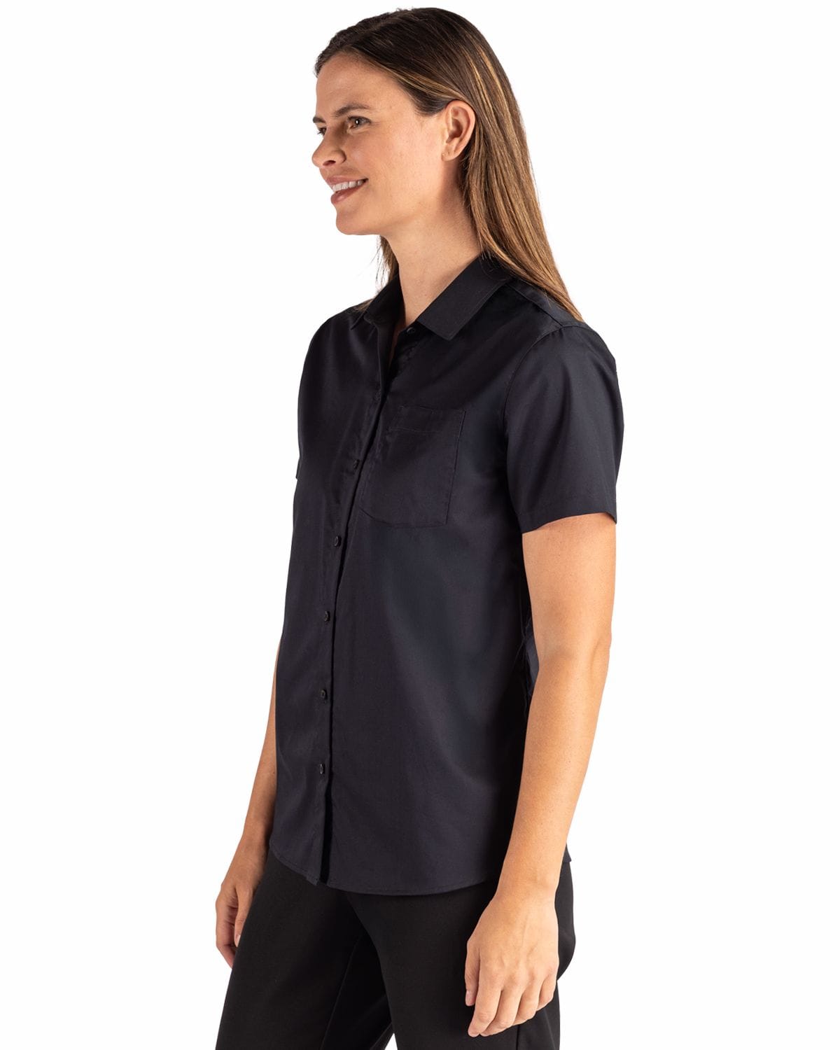 Clique by Cutter & Buck - Women's Hustle Recycled Short Sleeve Button Down