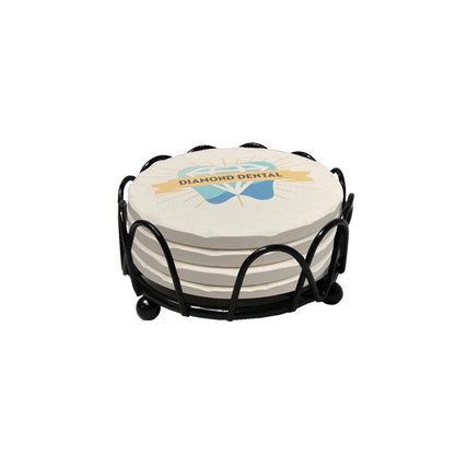 CoasterStone Accessories One Size / Black CoasterStone - Loop Holder Gift Set w/4 Tumbled Round Coasters