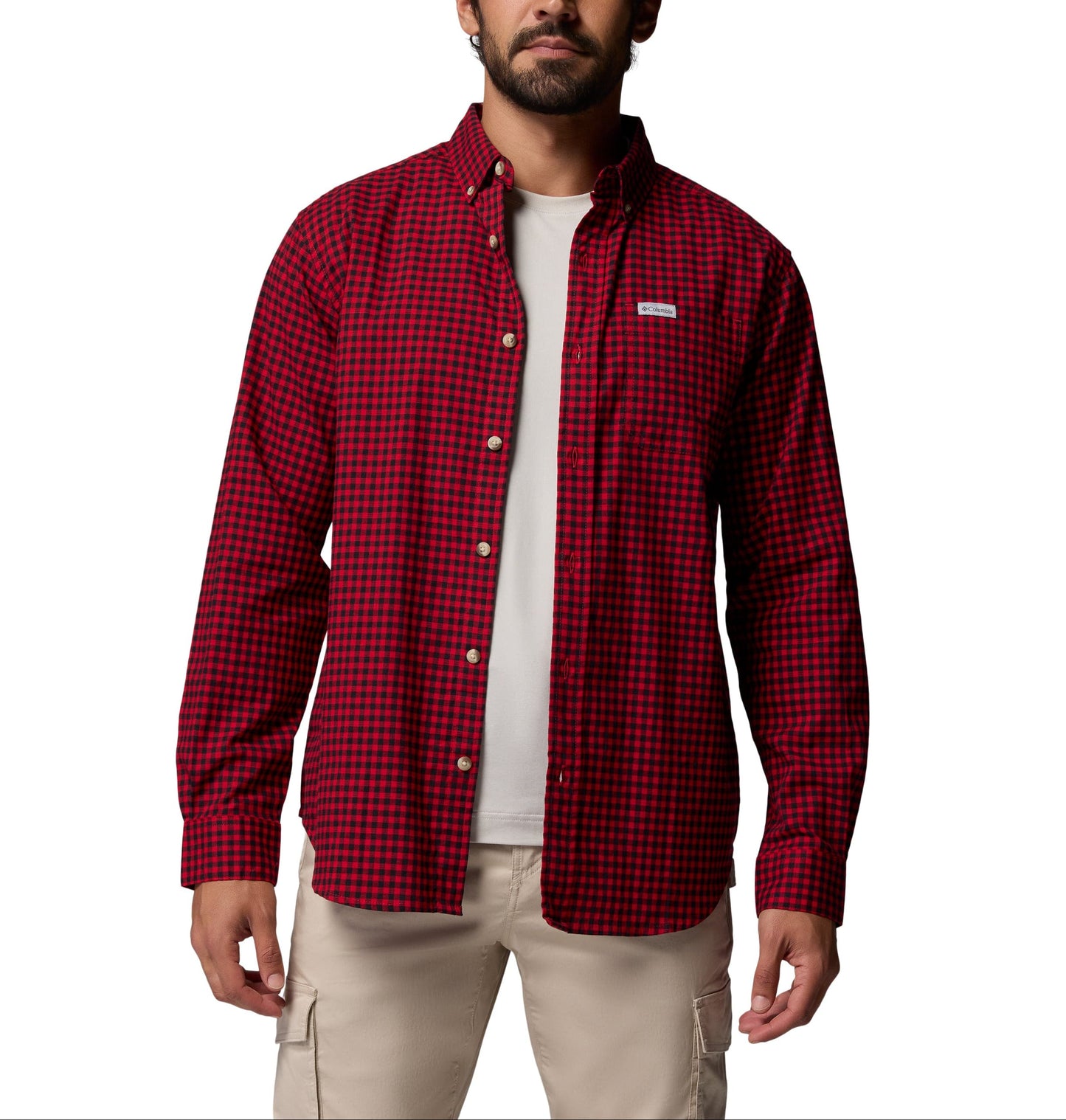 Columbia Woven Shirts S / Mountain Red Gingham Columbia - Men's Rapid Rivers™ II Long Sleeve Shirt