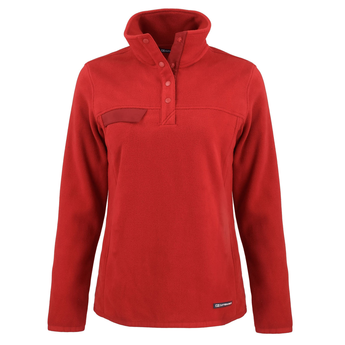 Cutter & Buck Fleece S / Cardinal Red Cutter & Buck - Women's Woodland Recycled Fleece Snap Pullover