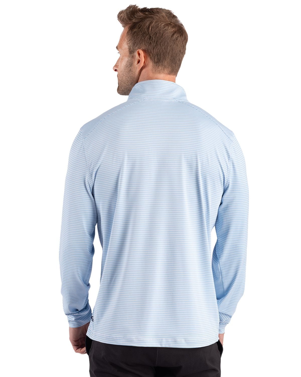 Cutter & Buck Layering Cutter & Buck - Men's Forge Recycled Stretch Double Stripe 1/4-Zip Pullover