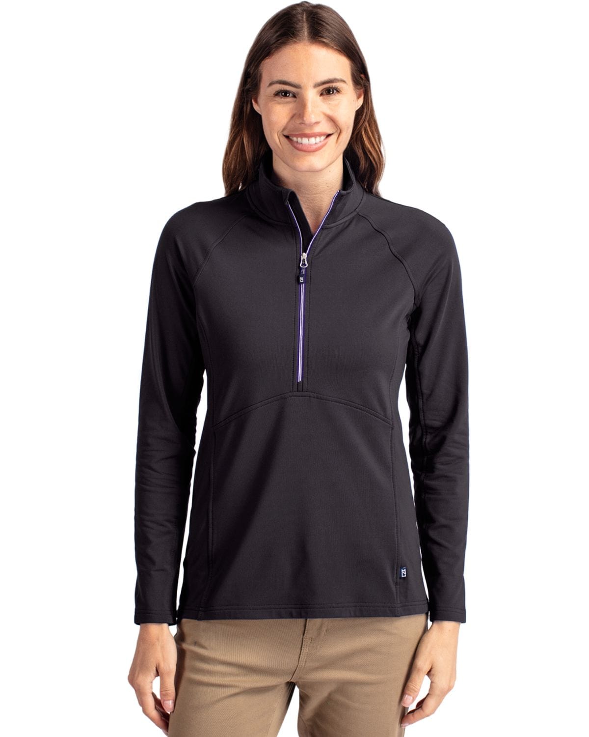 Cutter & Buck Layering Cutter & Buck - Women's Adapt Eco Knit Half Zip Pullover w/ Contrast Zipper