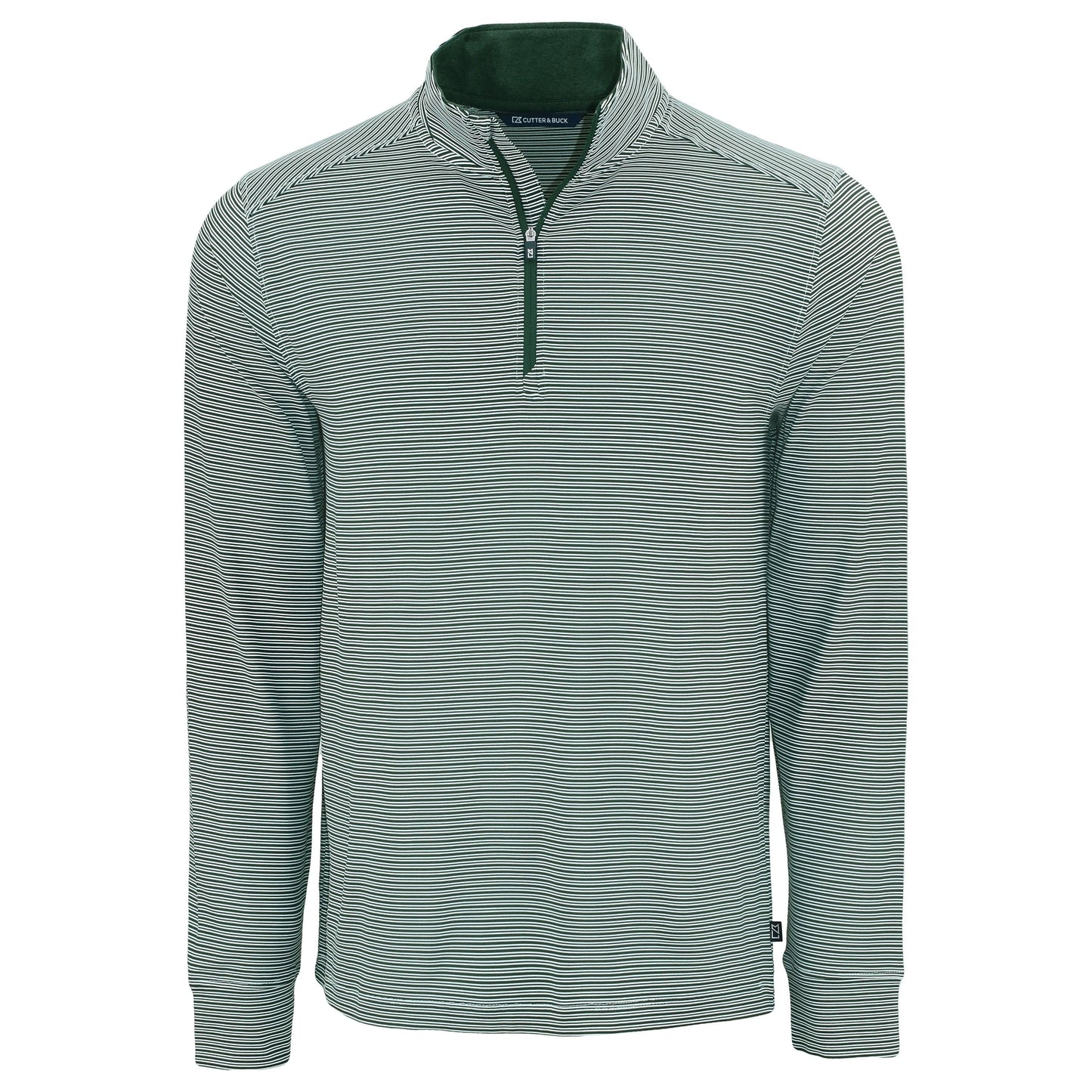 Cutter & Buck Layering S / Hunter/White Cutter & Buck - Men's Forge Recycled Stretch Double Stripe 1/4-Zip Pullover