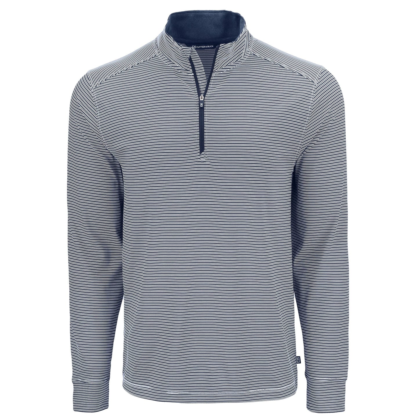 Cutter & Buck Layering S / Navy Blue/White Cutter & Buck - Men's Forge Recycled Stretch Double Stripe 1/4-Zip Pullover