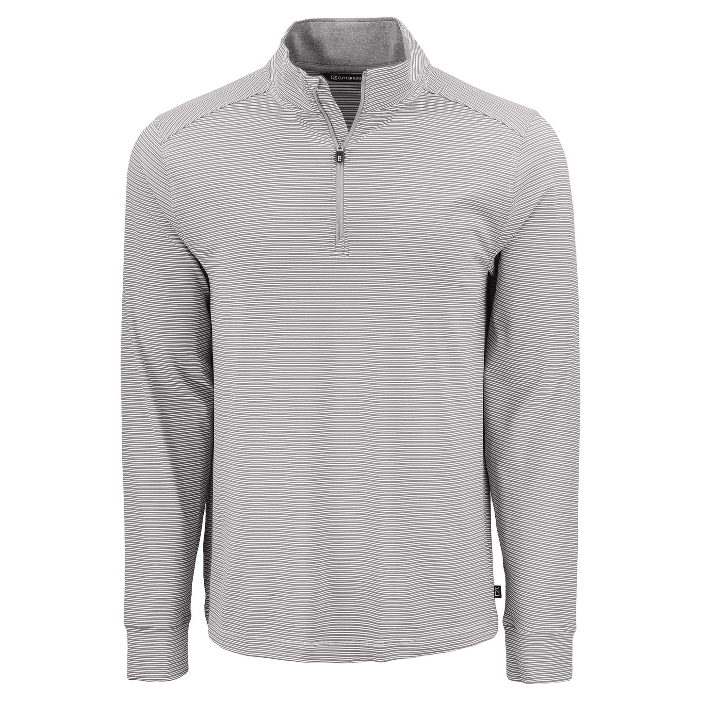 Cutter & Buck Layering S / Polished/White Cutter & Buck - Men's Forge Recycled Stretch Double Stripe 1/4-Zip Pullover