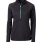 Cutter & Buck Layering XS / Black/Hunter Cutter & Buck - Women's Adapt Eco Knit Half Zip Pullover w/ Contrast Zipper