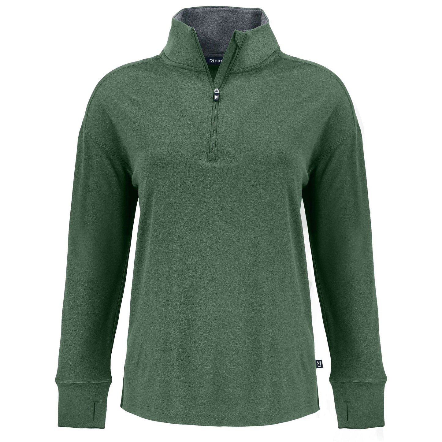 Cutter & Buck Layering XS / Dark Hunter Heather Cutter & Buck - Women's Forge Recycled Stretch 1/4-Zip Pullover