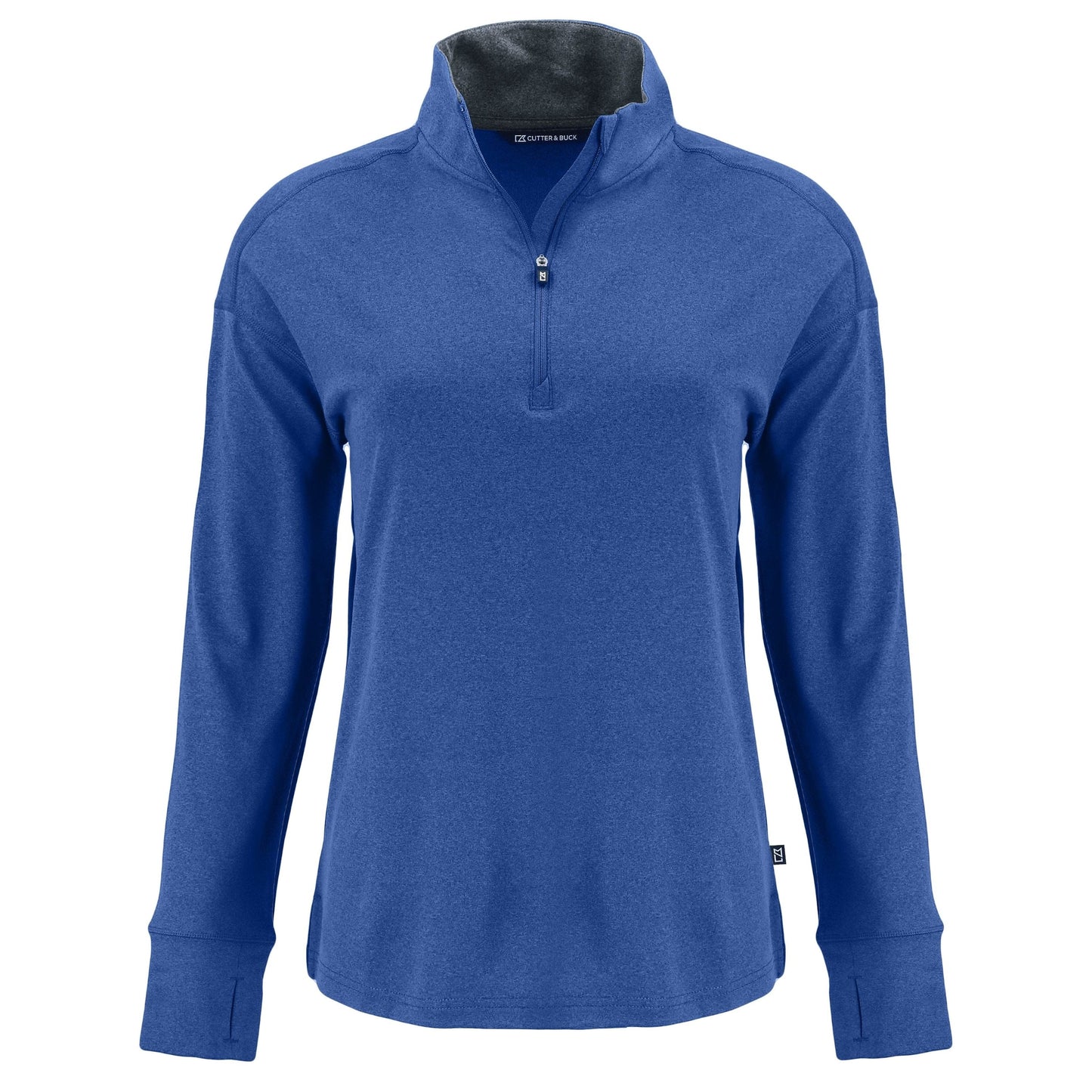 Cutter & Buck Layering XS / Tour Blue Heather Cutter & Buck - Women's Forge Recycled Stretch 1/4-Zip Pullover