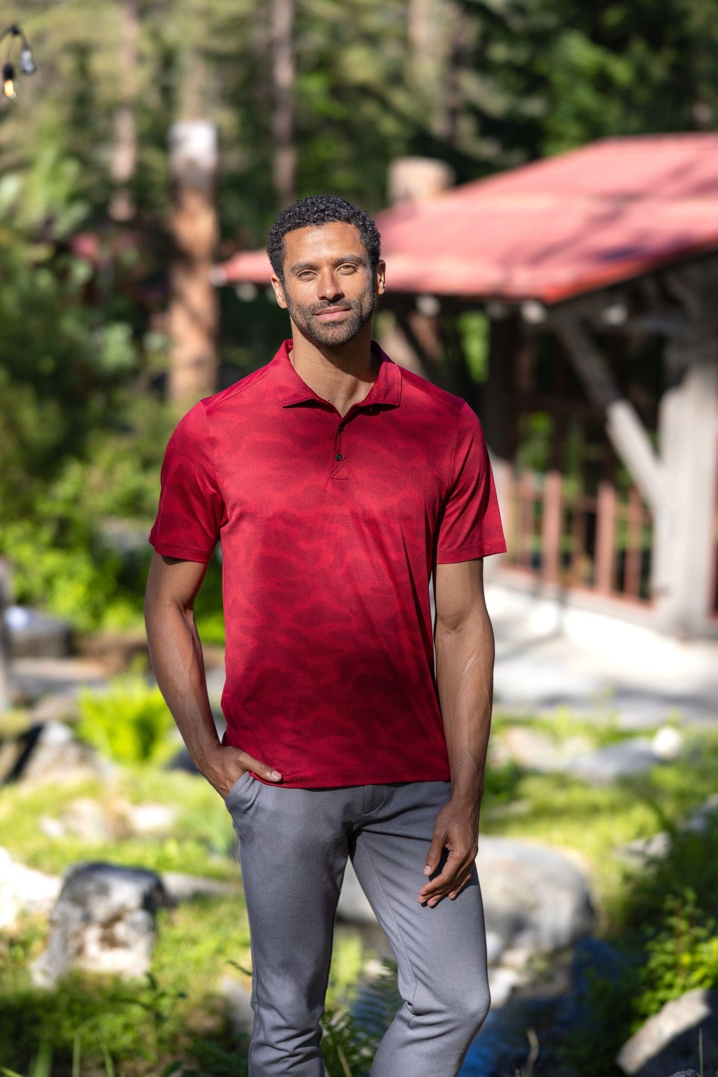 Cutter & Buck Polos Cutter & Buck - Men's Coastline Double Peached Camo Print Polo