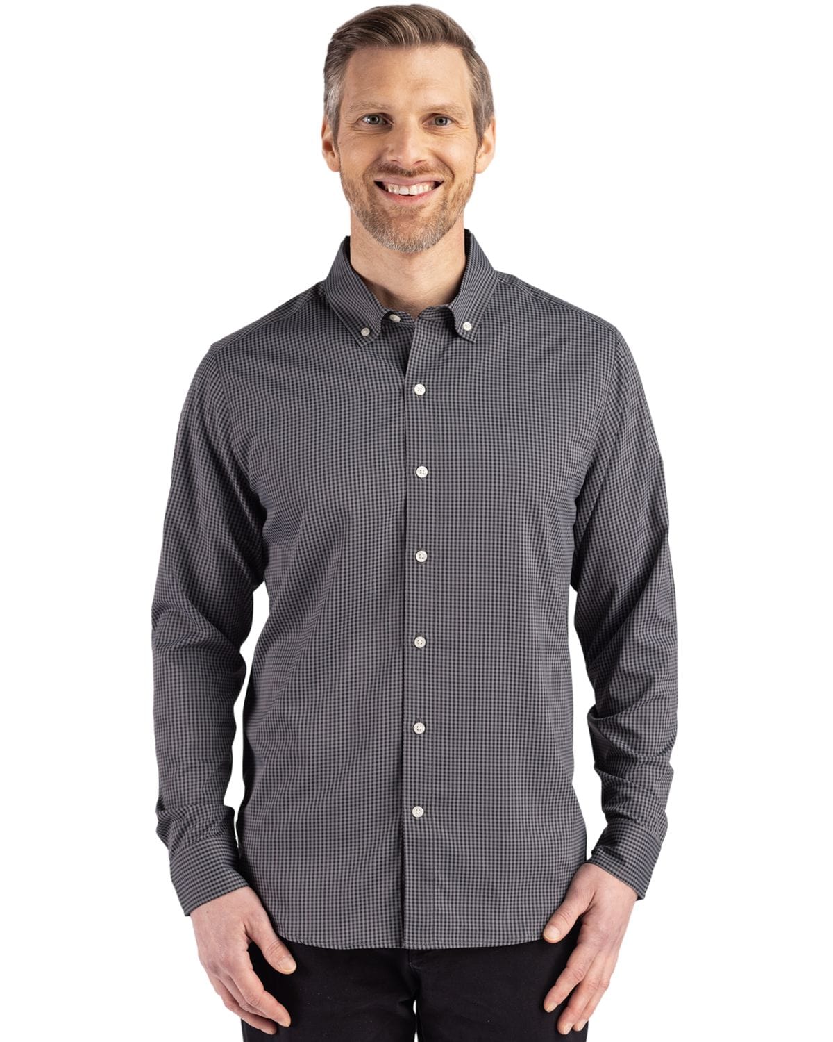 Cutter & Buck Woven Shirts Cutter & Buck - Men's Skyline Recycled Gingham Dress Shirt