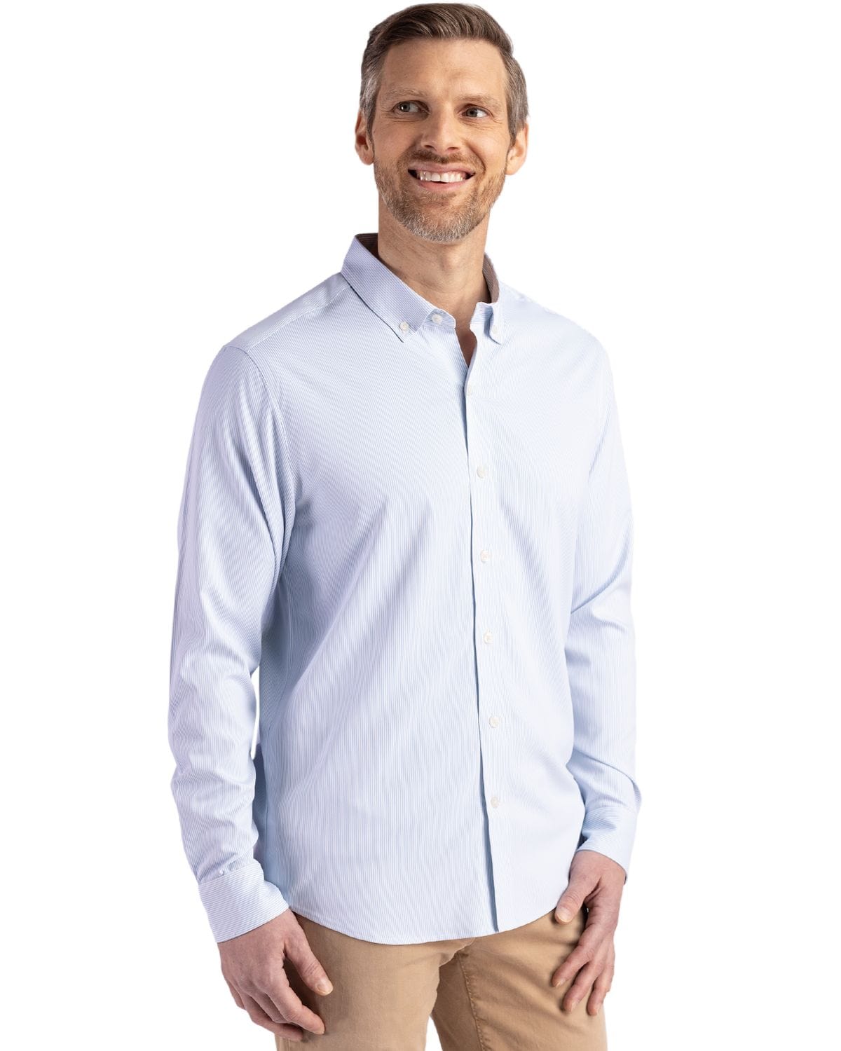 Cutter & Buck Woven Shirts Cutter & Buck - Men's Skyline Recycled Pinstripe Dress Shirt