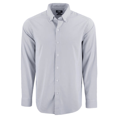 Cutter & Buck Woven Shirts S / Elemental Grey/White Cutter & Buck - Men's Skyline Recycled Pinstripe Dress Shirt
