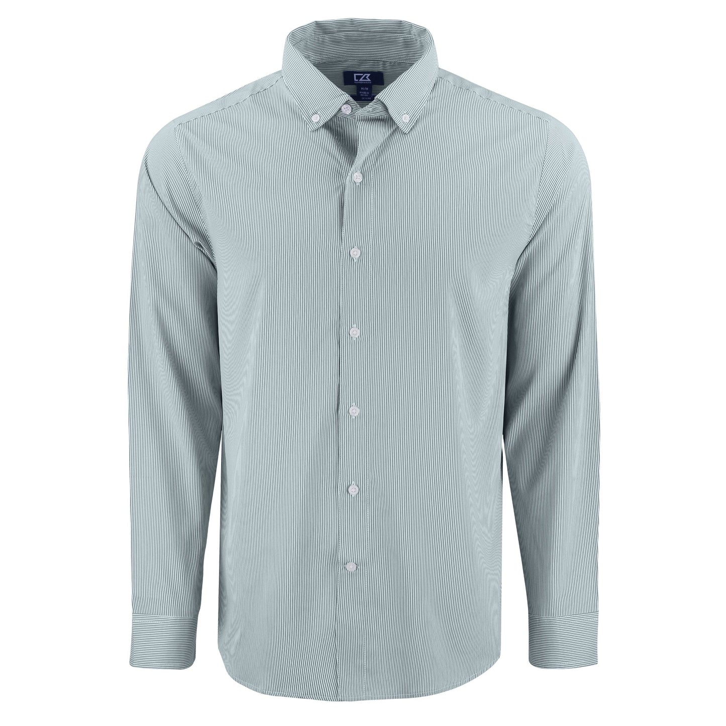 Cutter & Buck Woven Shirts S / Hunter/White Cutter & Buck - Men's Skyline Recycled Pinstripe Dress Shirt