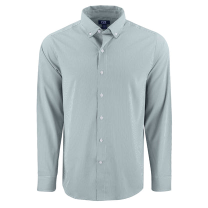 Cutter & Buck Woven Shirts S / Hunter/White Cutter & Buck - Men's Skyline Recycled Pinstripe Dress Shirt