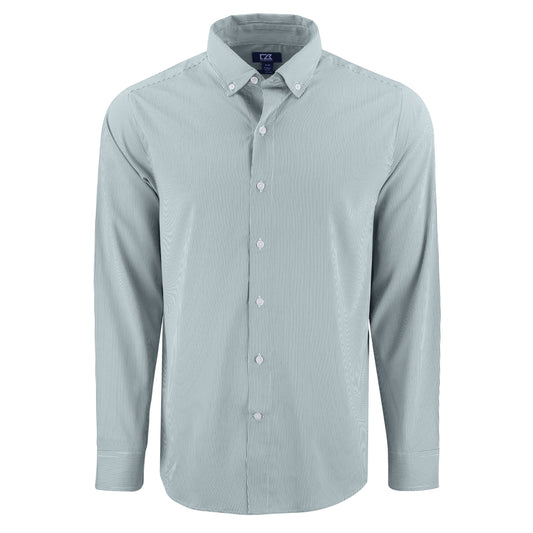 Cutter & Buck Woven Shirts S / Hunter/White Cutter & Buck - Men's Skyline Recycled Pinstripe Dress Shirt