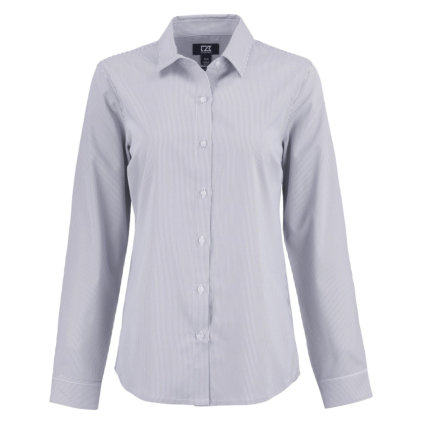 Cutter & Buck Woven Shirts XS / Elemental Grey/White Cutter & Buck - Women's Skyline Recycled Pinstripe Dress Shirt