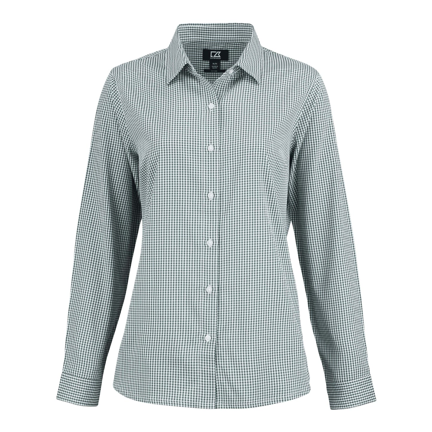 Cutter & Buck Woven Shirts XS / Hunter/White Cutter & Buck - Women's Skyline Recycled Gingham Dress Shirt