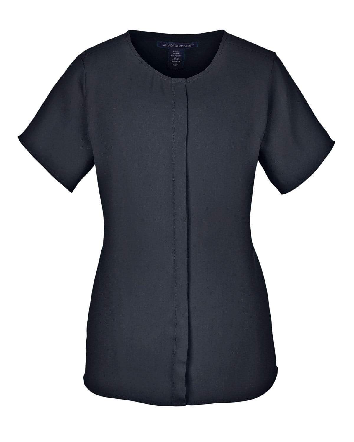 Devon & Jones Sweaters XS / BLACK Devon & Jones Perfect Fit™ Short Sleeve Crepe Blouse