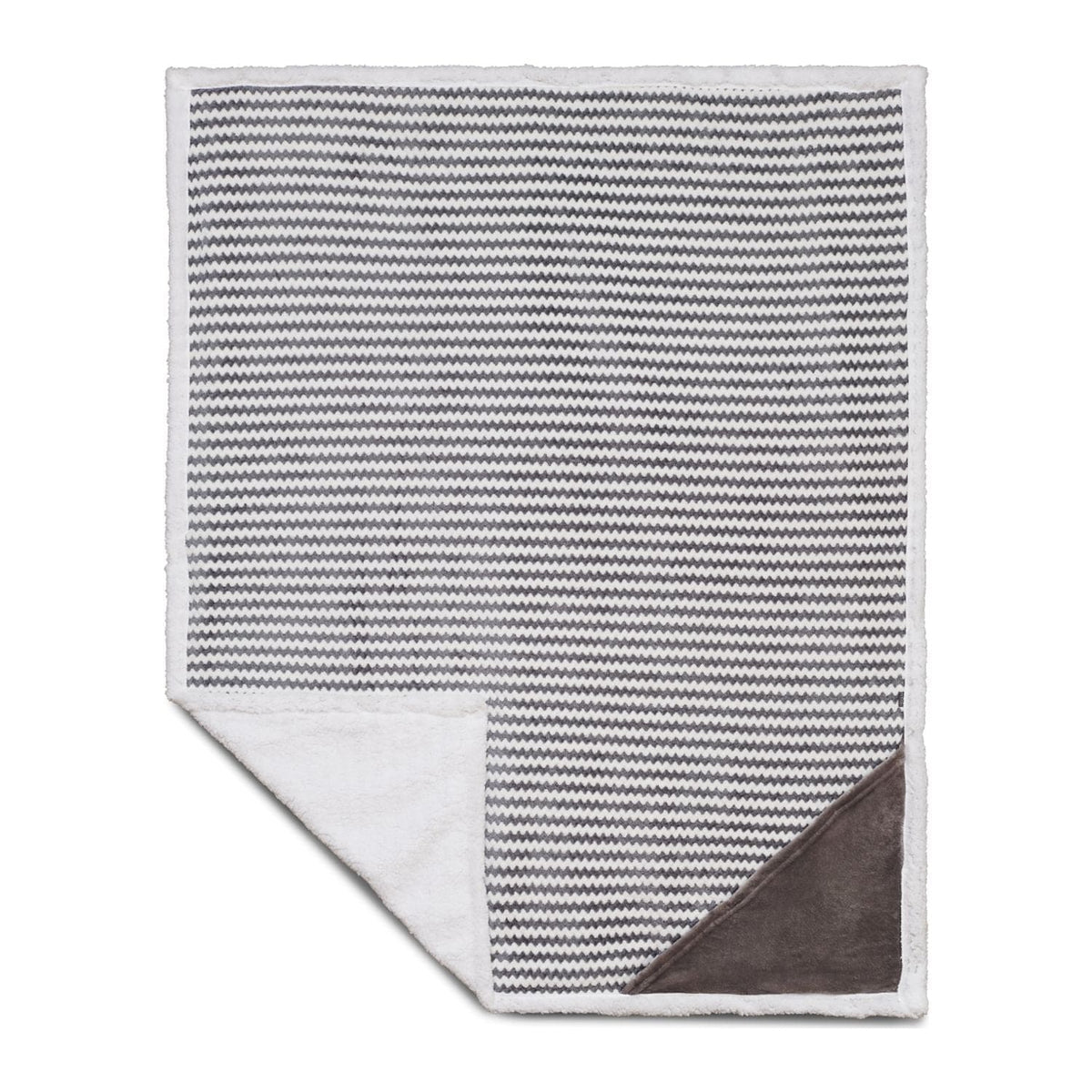 Field & Co Accessories Field & Co. - Chevron Striped Sherpa Blanket