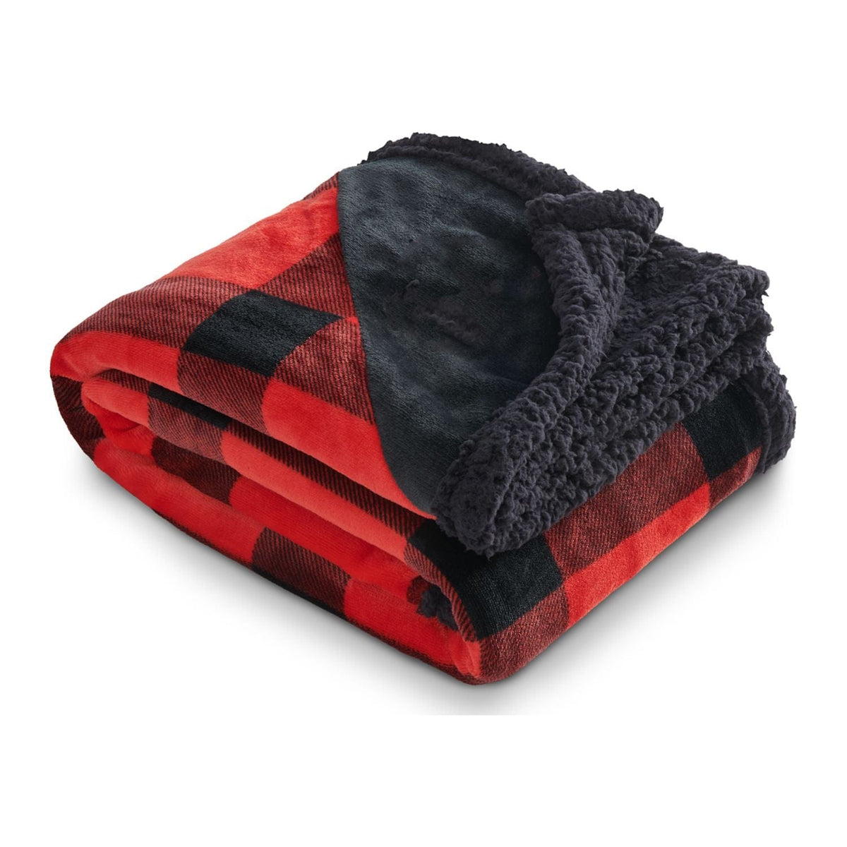 Field & Co Accessories One Size / Red/Black Field & Co. - Buffalo Plaid Sherpa Blanket